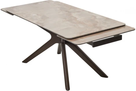 Стол M-City EDER 160 GLOSS AMBER JADE SOLID CERAMIC / Орех