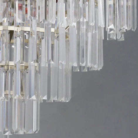 Подвесная люстра ILLUMICO IL3575-8+4PSQ-24 GD LYRA (220V, хрусталь, на цепи)