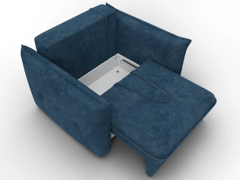 Кресло Лига-100 НПБ (ДСП,Фанера,Велюр/Синий) Лига Диванов 136991