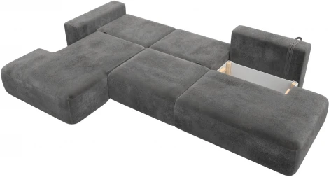 Диван угловой Лига-036 НПБ Модерн Лонг левый угол Лига Диванов (Велюр) арт.127757L