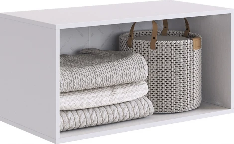 Зефир Антресоль двухдверная 118.01 Mebelson (ЛДСП,МДФ/Светлое дерево,Белый) арт.UL.118-M.103.01.3262