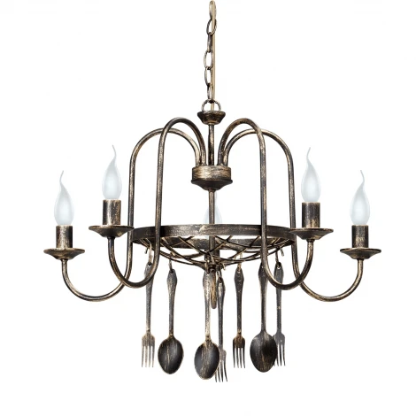 Подвесная люстра Vitaluce V1372/5 (220V, на цепи, свеча, вилки и ложки)