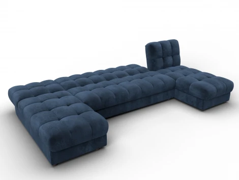 Диван П-образный Лига-116 НПБ (ДСП,ЛДСП,Велюр/Синий) Лига Диванов 137311