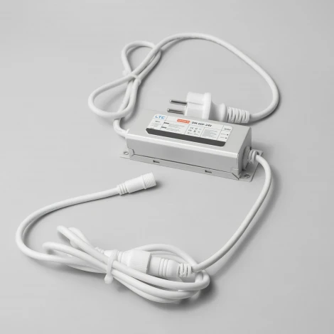 Блок питания электронный 60W для Нитей 24В, до 1000 LED, провод белый каучук, IP65 Laitcom DM-60F-24V-W