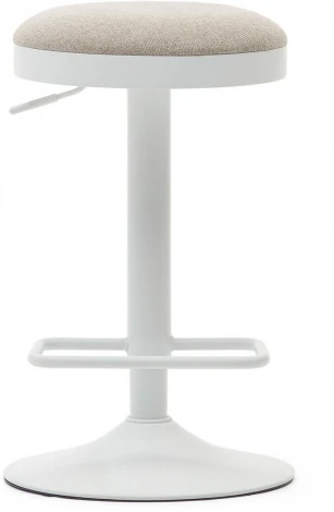 Табурет La Forma (ex Julia Grup) Zaib (Белый/ Сталь)