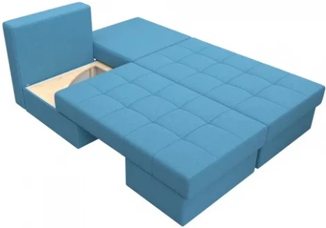 Диван трансформер Сплит (Голубой/Рогожка) Лига Диванов арт.123388