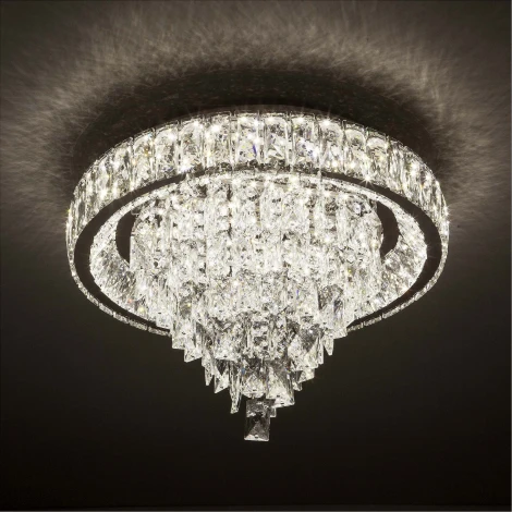 Потолочная люстра светодиодная хрустальная с пультом и управлением смартфоном с регулировкой цветовой температуры и яркости LED4U L030-500