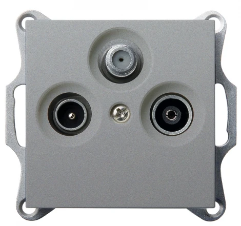 Розетка TV+SAT + акустическая (алюминий) Jasmart G-Classic G6207S