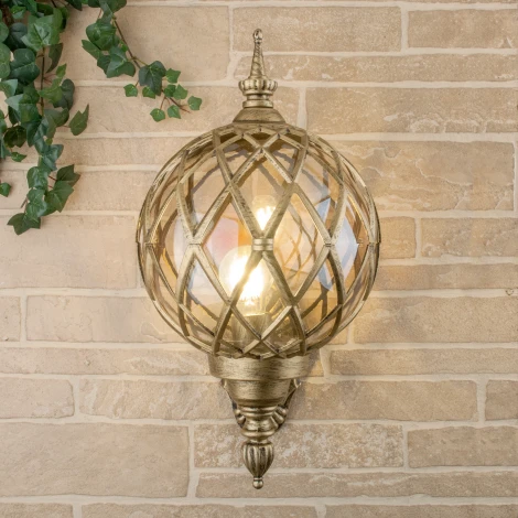 Настенный фонарь уличный Elektrostandard Sirius U черное золото (220V, IP44)