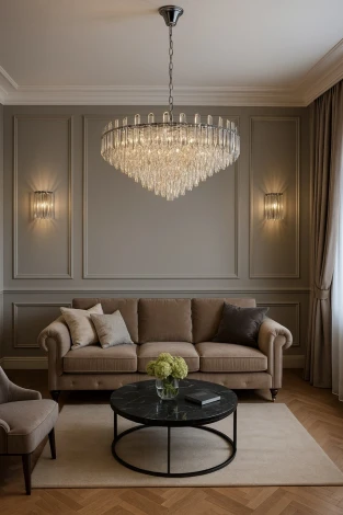 Подвесная люстра хрустальная Modelux ML.7088.1200R CR