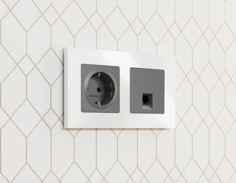 Рамка Ambrella Volt ALFA Qubi (Белый глянец) 1-ая AF250101