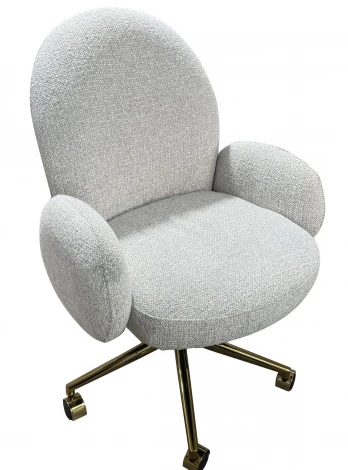 Кресло IST-CASA офисное Клауд PRO BS1239-WT, белый крем/золото