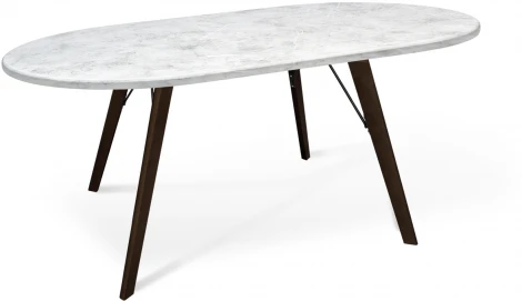 Стол SHT-TU9-2/140/80 МДФ овальная венги/мрамор премиум светлый Sheffilton SHT-TU9-2 6648385002