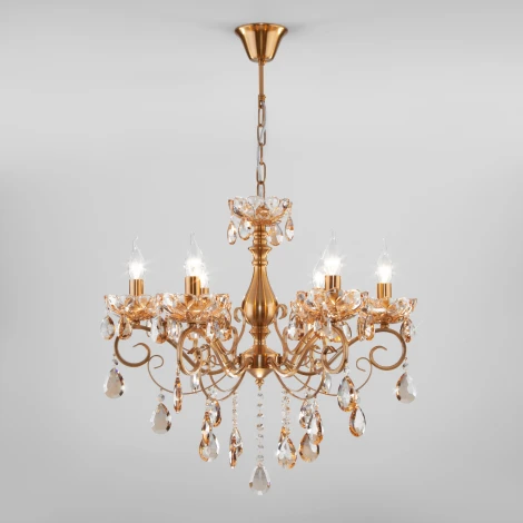 Подвесная люстра Eurosvet Escada 10109/6 бронза/тонированный хрусталь Strotskis