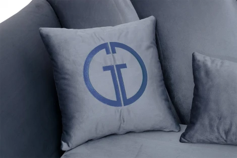 Диван Annette трехместный без мех,велюр сапфир Colt1006/хром 250*100*95 Garda Decor арт.ANNETTE-3-2K-Colt1006