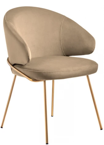 Стул-полукресло Emil бежевый с золотыми ножками Bradex Home арт.RF 0843