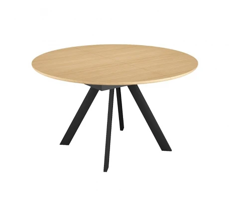 Стол DikLine RD120 Дуб Каселла натуральный/опоры черные арт.00-00079995