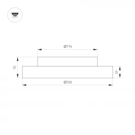 Потолочный светильник светодиодный SP-ESTELY-R350-30W Warm3300-MIX (WH, 80 deg, 230V, TRIAC) (Arlight, IP20 Металл) 055366