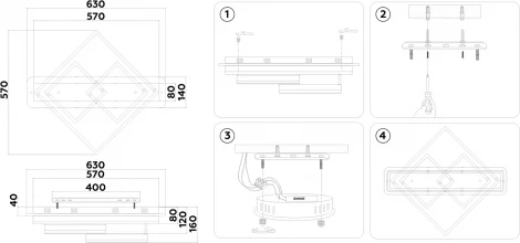 Потолочный светодиодный светильник с пультом Ambrella Acrylica Disk FA8533 (220V, умный дом - Smart Life)