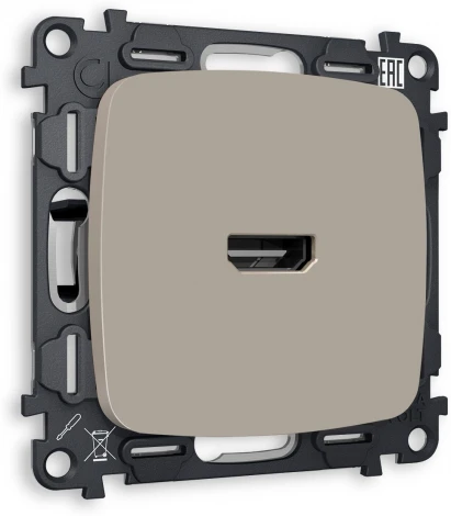 Комплект механизма Ambrella Volt розетки HDMI 2.0 OMEGA MO374010 Серо-бежевый матовый 40V/500MO 2.0GHz 5-18Gbit/s QUANT