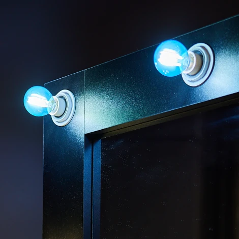 Лампочка светодиодная груша синяя E14 5W Uniel LED-G45-5W/BLUE/E14 GLA02BL