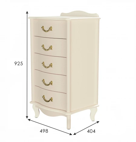 Комод Джульетта узкий 5 ящ., дуб шампань Л от фабрики Mebelik