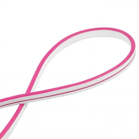 Гибкая светодиодная лента катушка 5м, розовый свет Uniel Neon ULS-N01-2835-120LED/m-6mm-IP67-DC12V-9W/m-5M-PINK блистер