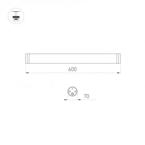 Настенно-потолочный светильник линейный ALT-TUBU-L600-18W Day4000 (WH, 140x110 deg, 230V) (Arlight, IP66 Пластик) 063154