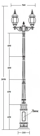 Наземный фонарь Oasis Light AMERICA S 83410SA E7 02 Gb (220V, фонарь, IP44)