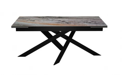 Стол EKX160, Керамика Venetian Brown Light глянец (К4), опоры черные (2 уп.) Dikline 00-00086592