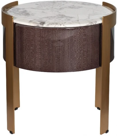 Тумба прикроватная Garda Decor 58DB-NS20001 (Золото/Белый мрамор)