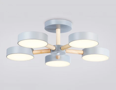 Потолочная люстра на штанге светодиодная с пультом Ambrella Comfort FL4826 (регулировка яркости, 220V, круглые)