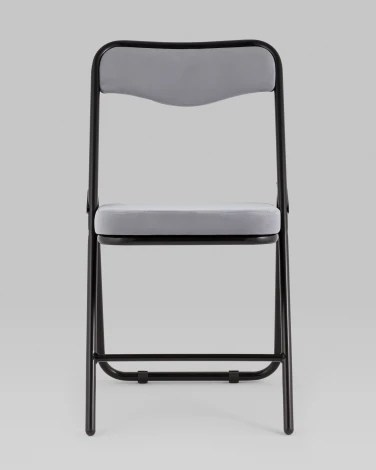 Складной стул Джонни велюр серый каркас черный матовый Stool Group (арт.УТ000038735)