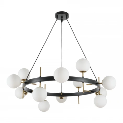 Подвесная люстра MyFar Robert MR2331-12P (220V, на тросе, шарики, круглые)
