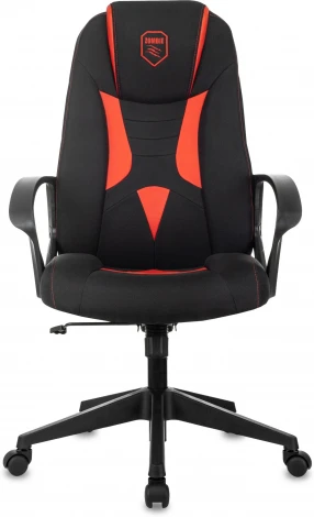 Кресло игровое Zombie 200 черный/красный ткань/эко.кожа крестов. пластик пластик черный