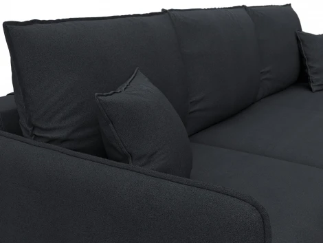 Диван угловой Лига-064 НПБ угол универсальный (ДСП/Дерево/Замша/Темно-серый) Лига Диванов 129635