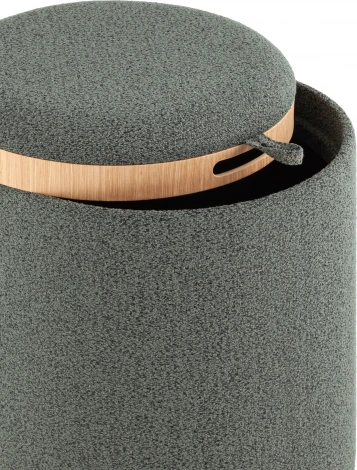 Пуф-столик с ящиком Хюгге S букле темно-серый, Stool Group