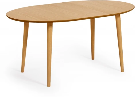 Раздвижной стол Oakland из МДФ с дубовым шпоном и ножками из массива каучука Ø120(200)x90 см La Forma (ex Julia Grup) арт.114617