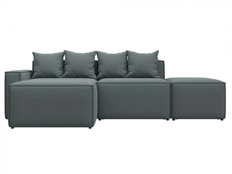 Диван угловой модульный Лига-063 угол левый (ДСП/Пластик/Рогожка/Серый) Лига Диванов 129785L