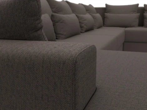 Диван П-образный Майами левый угол (Коричневый/Рогожка) Лига Диванов арт.122553L