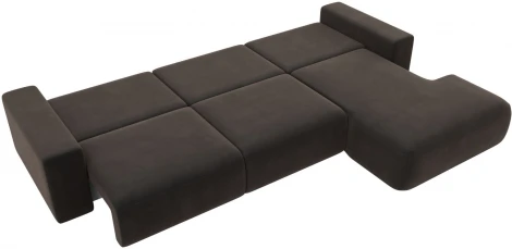 Диван угловой Лига-036 НПБ Классик Лонг правый угол (Коричневый/Велюр) Лига Диванов арт.121394