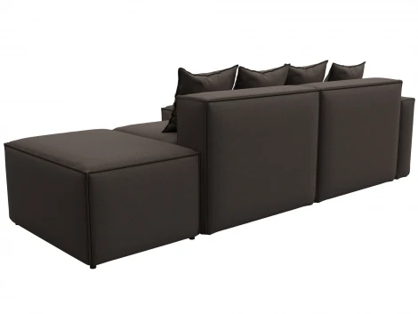 Диван угловой модульный Лига-063 угол левый (ДСП/Пластик/Рогожка/Коричневый) Лига Диванов 129784L