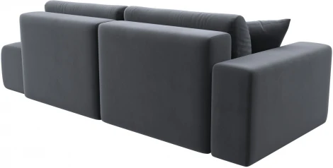 Диван прямой Лига-036 НПБ Модерн подлокотник слева (Серый/Велюр) Лига Диванов арт.121344L