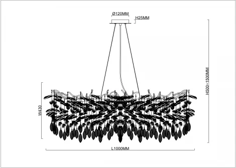 Подвесная люстра Stilfort Ramo 2180/09/10PL (220V, хрусталь, на тросе, листья, ветки)