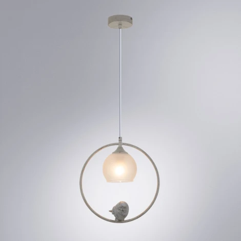 Подвесной светильник Arte Lamp Gemelli A2150SP-1WG (220V, на проводе, шар, кольцо, птички)