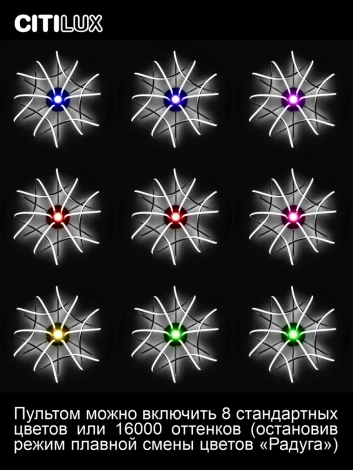 Потолочная люстра светодиодная с пультом Мишель CL229161 Citilux