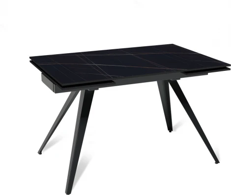 Стол раскладной Asti (120+30+30), керамика матовая Black Gold Top Concept арт.22759