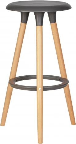 Табурет барный ROYCE (ножки светлый бук, цвет темно-серый (GR-04))