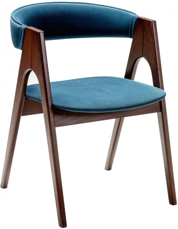 Кресло Kaede Blue/Темный орех R-Home арт.400015122h_diagbluee_nut