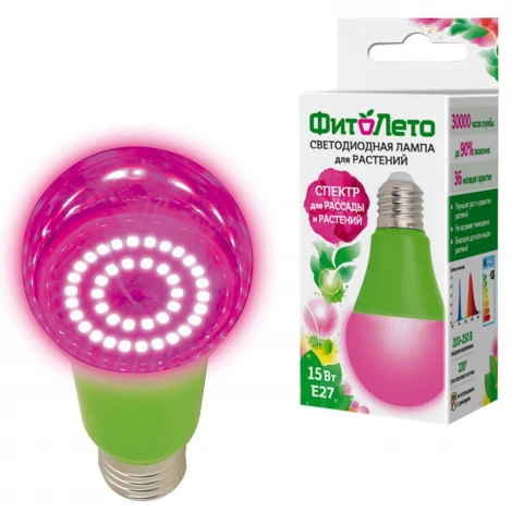 Лампочка светодиодная E27 15W шар розовая Uniel LED-A60-15W/SPSB/E27/CL PLP30GR